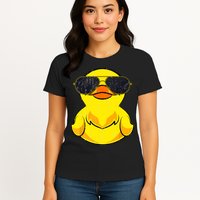 Cool Duckie Sunglasses Duckling Funny Ducky Rubber Duck Womens T-Shirt