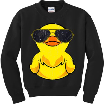 Cool Duckie Sunglasses Duckling Funny Ducky Rubber Duck Kids Sweatshirt