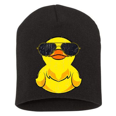 Cool Duckie Sunglasses Duckling Funny Ducky Rubber Duck Short Acrylic Beanie