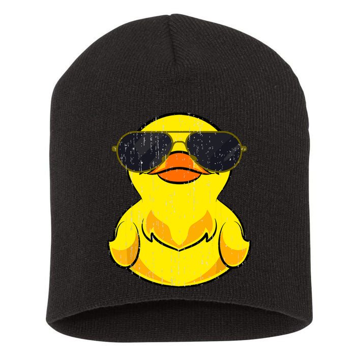 Cool Duckie Sunglasses Duckling Funny Ducky Rubber Duck Short Acrylic Beanie