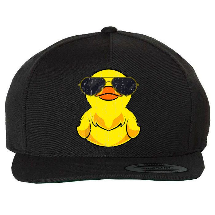 Cool Duckie Sunglasses Duckling Funny Ducky Rubber Duck Wool Snapback Cap
