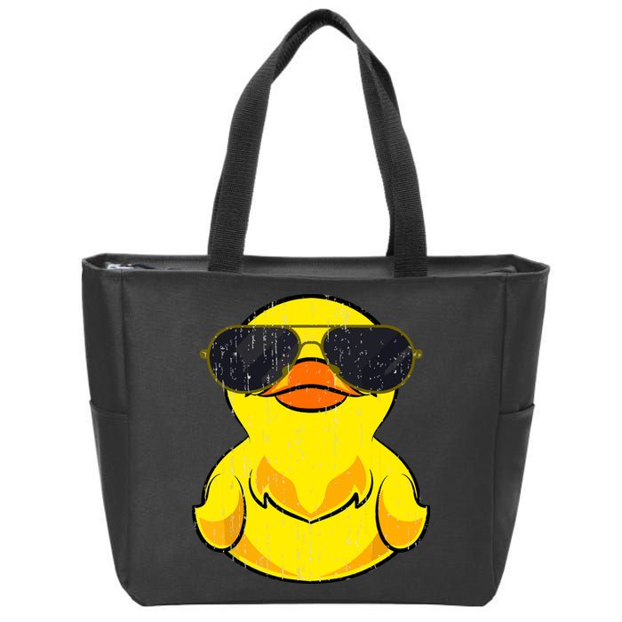 Cool Duckie Sunglasses Duckling Funny Ducky Rubber Duck Zip Tote Bag