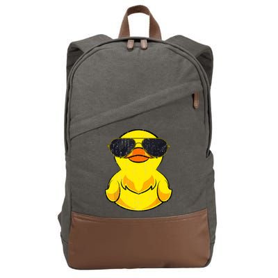 Cool Duckie Sunglasses Duckling Funny Ducky Rubber Duck Cotton Canvas Backpack