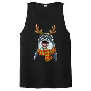 Christmas Dolphin Santa Clause Reindeer Xmas Dolphin Lover Cute Gift PosiCharge Competitor Tank