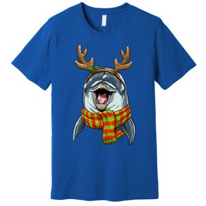 Christmas Dolphin Santa Clause Reindeer Xmas Dolphin Lover Cute Gift Premium T-Shirt