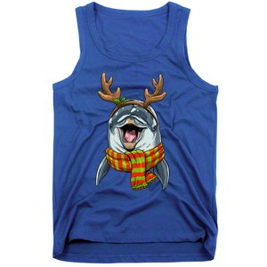 Christmas Dolphin Santa Clause Reindeer Xmas Dolphin Lover Cute Gift Tank Top