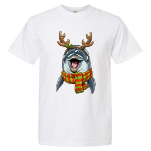 Christmas Dolphin Santa Clause Reindeer Xmas Dolphin Lover Cute Gift Garment-Dyed Heavyweight T-Shirt