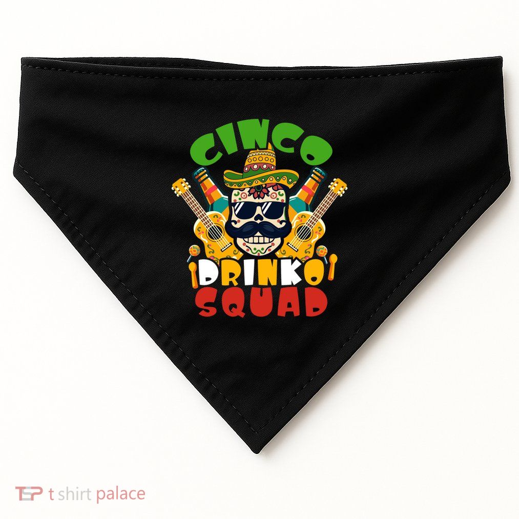 Cinco Drinko Squad Cinco De Mayo Celebration USA-Made Doggie Bandana