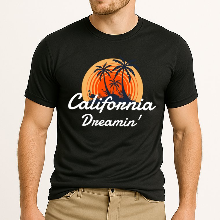 California Dreamin' Sunset Venice Beach Summer Surf La Gift Cooling Performance Crew T-Shirt