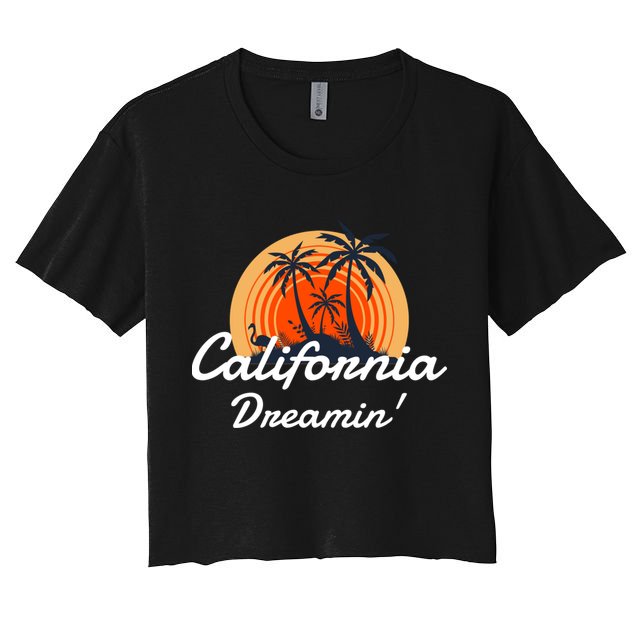 California Dreamin' Sunset Venice Beach Summer Surf La Gift Crop Top