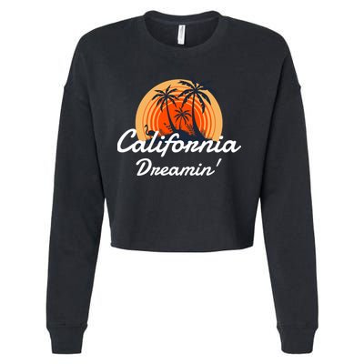 California Dreamin' Sunset Venice Beach Summer Surf La Gift Cropped Pullover Crew