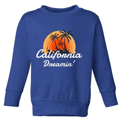 California Dreamin' Sunset Venice Beach Summer Surf La Gift Toddler Sweatshirt