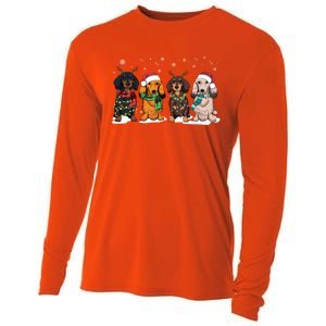 Cute Dachshund Santa Christmas Light Dog Lover Dachshund Mom Meaningful Gift Cooling Performance Long Sleeve Crew