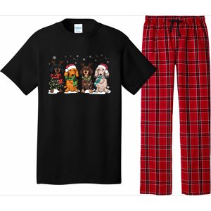 Cute Dachshund Santa Christmas Light Dog Lover Dachshund Mom Meaningful Gift Pajama Set