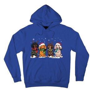 Cute Dachshund Santa Christmas Light Dog Lover Dachshund Mom Meaningful Gift Hoodie