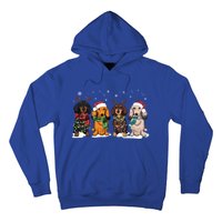 Cute Dachshund Santa Christmas Light Dog Lover Dachshund Mom Meaningful Gift Hoodie