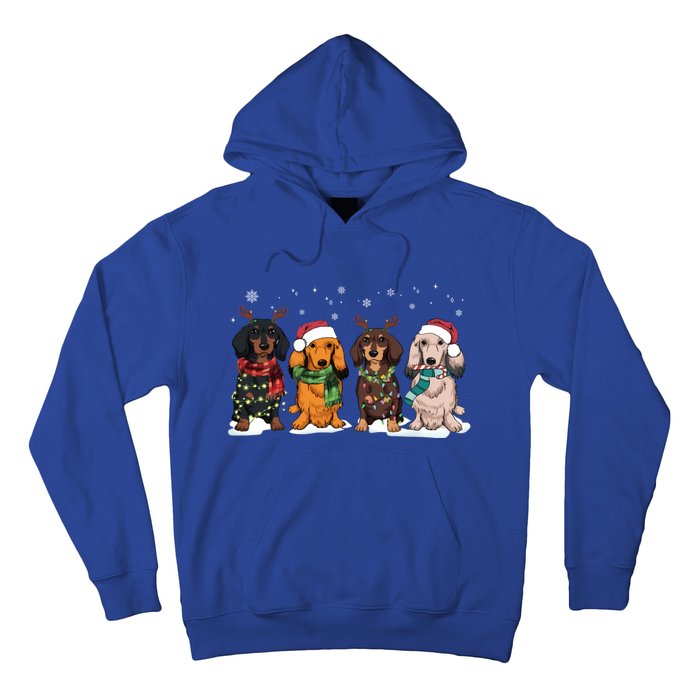 Cute Dachshund Santa Christmas Light Dog Lover Dachshund Mom Meaningful Gift Hoodie