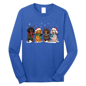 Cute Dachshund Santa Christmas Light Dog Lover Dachshund Mom Meaningful Gift Long Sleeve Shirt