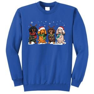 Cute Dachshund Santa Christmas Light Dog Lover Dachshund Mom Meaningful Gift Sweatshirt