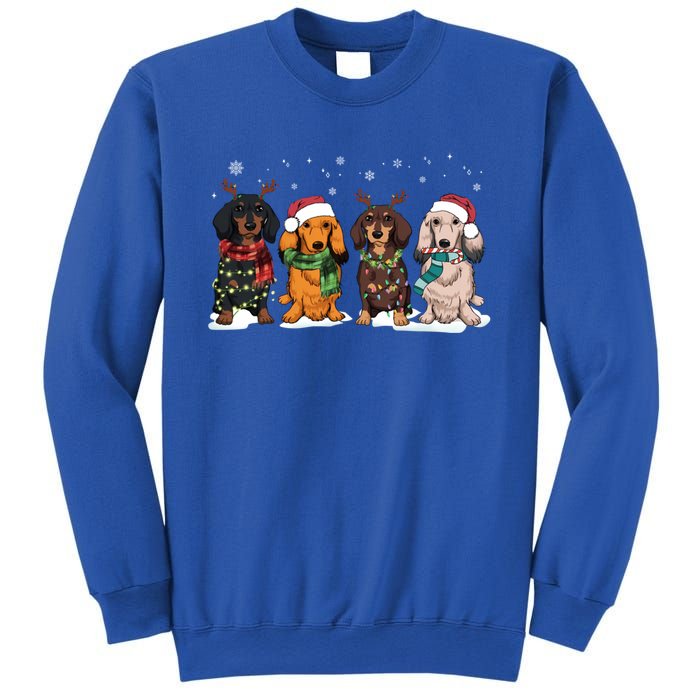 Cute Dachshund Santa Christmas Light Dog Lover Dachshund Mom Meaningful Gift Sweatshirt