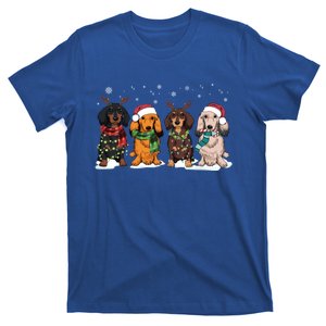 Cute Dachshund Santa Christmas Light Dog Lover Dachshund Mom Meaningful Gift T-Shirt