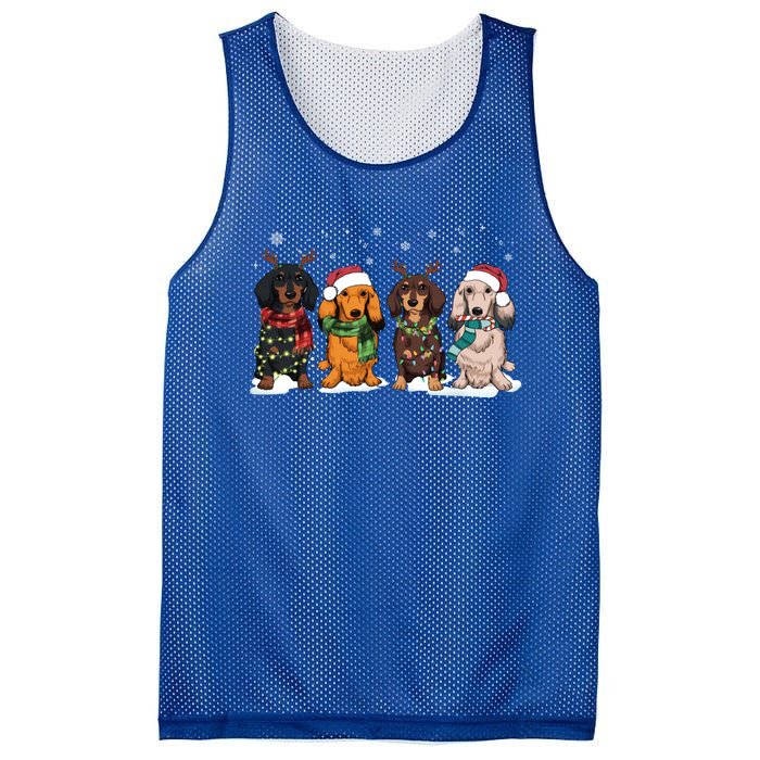 Cute Dachshund Santa Christmas Light Dog Lover Dachshund Mom Meaningful Gift Mesh Reversible Basketball Jersey Tank