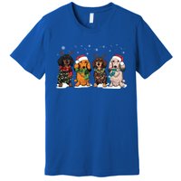 Cute Dachshund Santa Christmas Light Dog Lover Dachshund Mom Meaningful Gift Premium T-Shirt