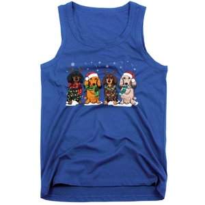 Cute Dachshund Santa Christmas Light Dog Lover Dachshund Mom Meaningful Gift Tank Top