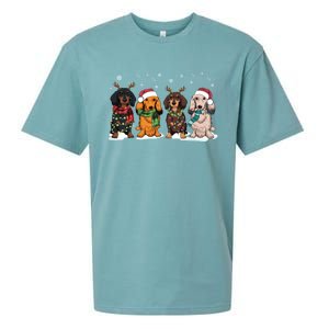 Cute Dachshund Santa Christmas Light Dog Lover Dachshund Mom Meaningful Gift Sueded Cloud Jersey T-Shirt