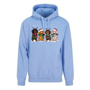 Cute Dachshund Santa Christmas Light Dog Lover Dachshund Mom Meaningful Gift Unisex Surf Hoodie