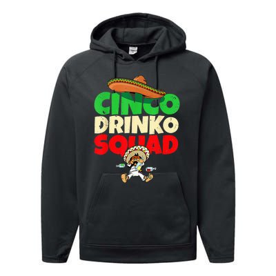 Cinco Drinko Squad Drinking Party Fiesta Funny Cinco De Mayo Performance Fleece Hoodie