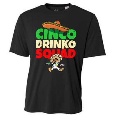 Cinco Drinko Squad Drinking Party Fiesta Funny Cinco De Mayo Cooling Performance Crew T-Shirt