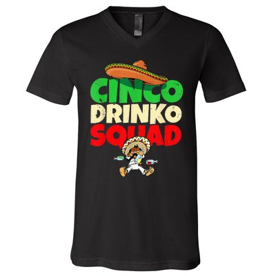 Cinco Drinko Squad Drinking Party Fiesta Funny Cinco De Mayo V-Neck T-Shirt