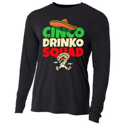 Cinco Drinko Squad Drinking Party Fiesta Funny Cinco De Mayo Cooling Performance Long Sleeve Crew