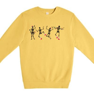 Cute Dancing Skeletons Christmas Funny Xmas Holiday Costume Gift Premium Crewneck Sweatshirt