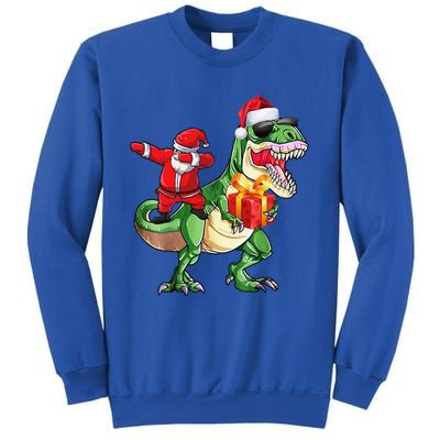 Christmas Dabbing Santa Claus Riding Dinosaur For Sweatshirt