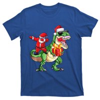 Christmas Dabbing Santa Claus Riding Dinosaur For T-Shirt