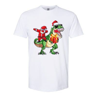 Christmas Dabbing Santa Claus Riding Dinosaur For Softstyle® CVC T-Shirt