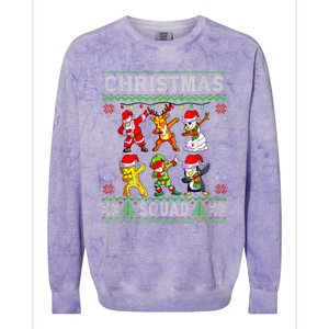 Christmas Dab Santa Friends Matching Family Christmas Squad Gift Colorblast Crewneck Sweatshirt