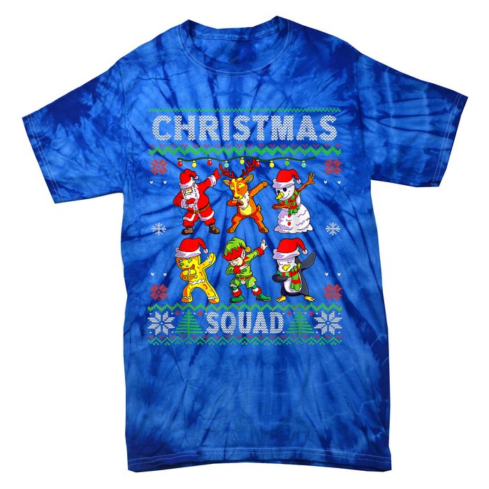 Christmas Dab Santa Friends Matching Family Christmas Squad Gift Tie-Dye T-Shirt