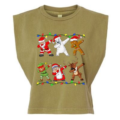 Christmas Dabbing Santa Elf And Friends Dab Xmas Garment-Dyed Women's Muscle Tee