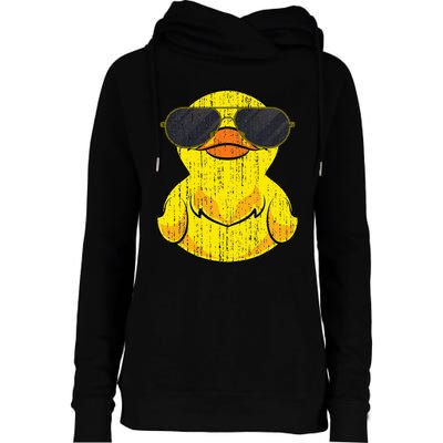 Cool Duckie Sunglasses Duckling Funny Ducky Rubber Duck Womens Funnel Neck Pullover Hood