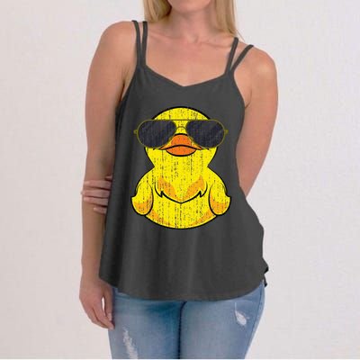 Cool Duckie Sunglasses Duckling Funny Ducky Rubber Duck Women's Strappy Tank