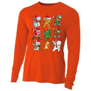 Christmas Dabbing Santa Elf Friends Funny Xmas Dab Cooling Performance Long Sleeve Crew