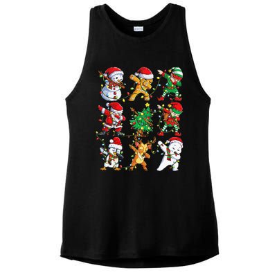 Christmas Dabbing Santa Elf Friends Funny Xmas Dab Ladies PosiCharge Tri-Blend Wicking Tank