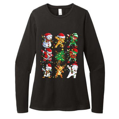 Christmas Dabbing Santa Elf Friends Funny Xmas Dab Womens CVC Long Sleeve Shirt