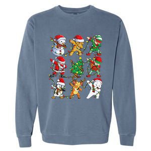 Christmas Dabbing Santa Elf Friends Funny Xmas Dab Garment-Dyed Sweatshirt