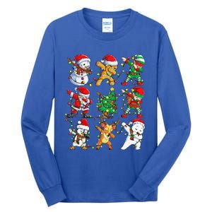 Christmas Dabbing Santa Elf Friends Funny Xmas Dab Tall Long Sleeve T-Shirt