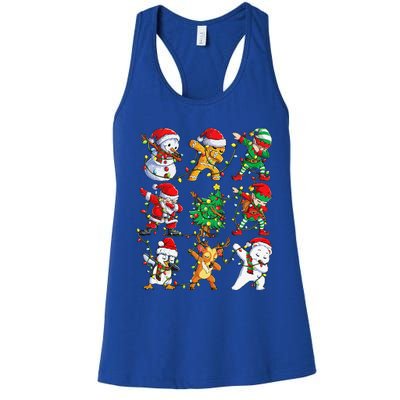 Christmas Dabbing Santa Elf Friends Funny Xmas Dab Women's Racerback Tank