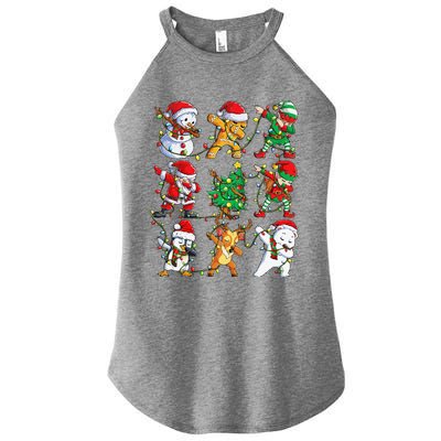 Christmas Dabbing Santa Elf Friends Funny Xmas Dab Women’s Perfect Tri Rocker Tank